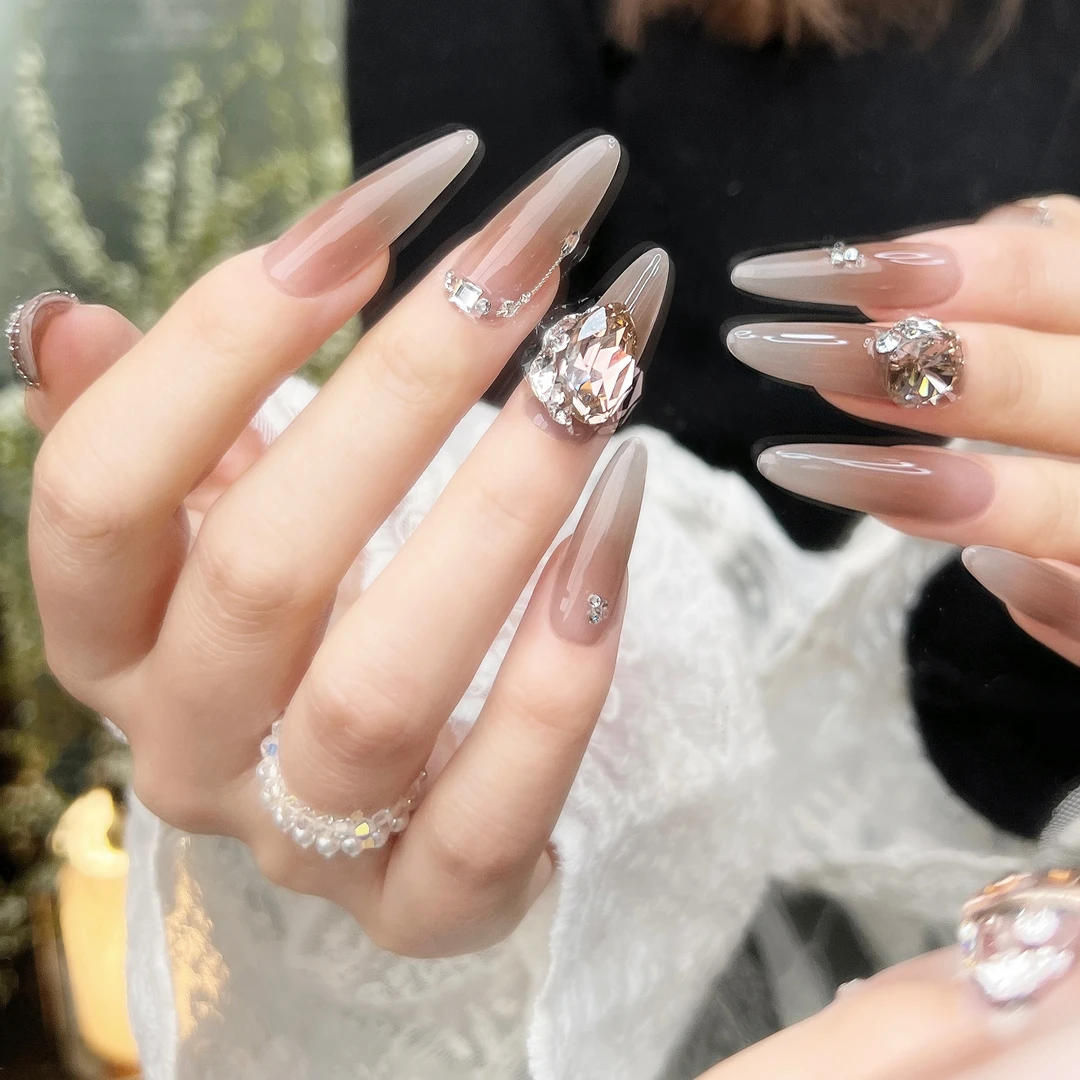 郭小双穿戴甲【粉誓星冠】全华版手工穿戴甲10片盒装-H30797