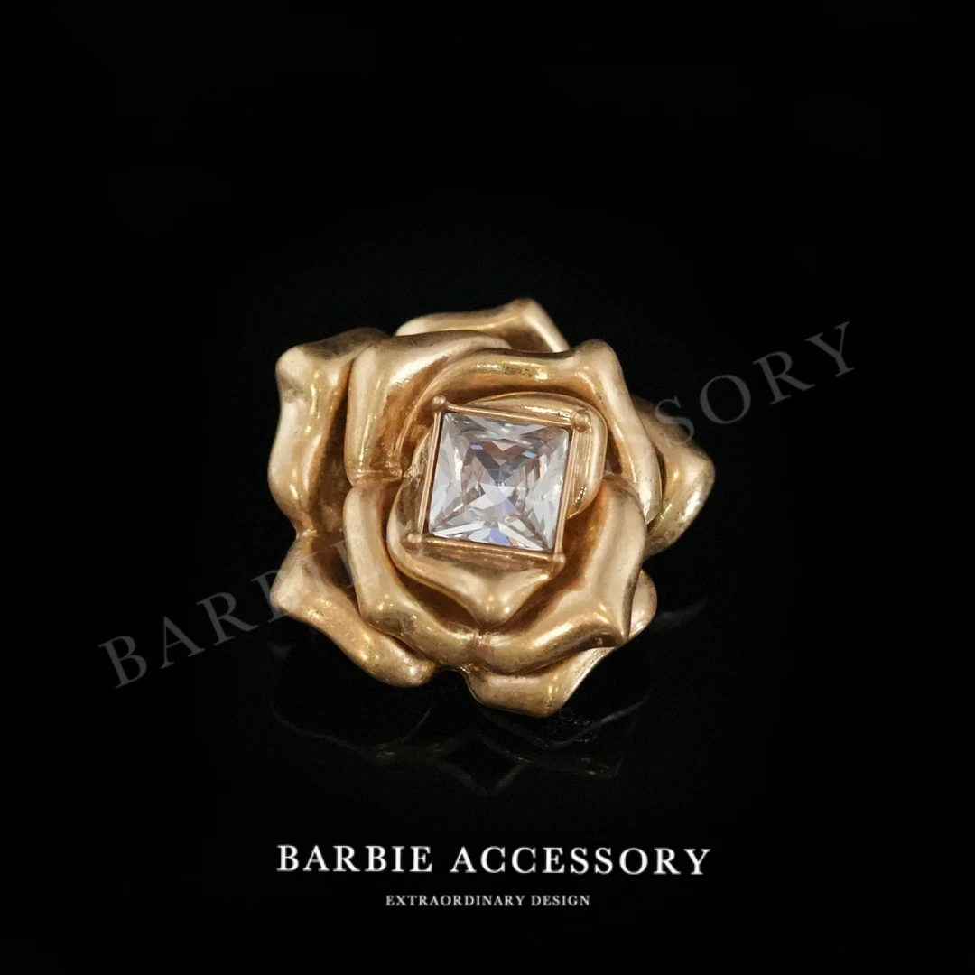 铜合金合成锆石胸针 【金花星戏】时尚轻奢设计款高级绝美百搭胸针