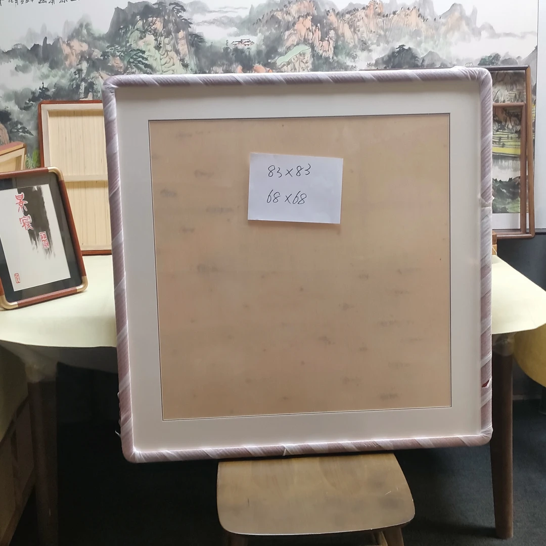 83/83桐木圆角画框+背板+有机玻璃+镂空卡纸