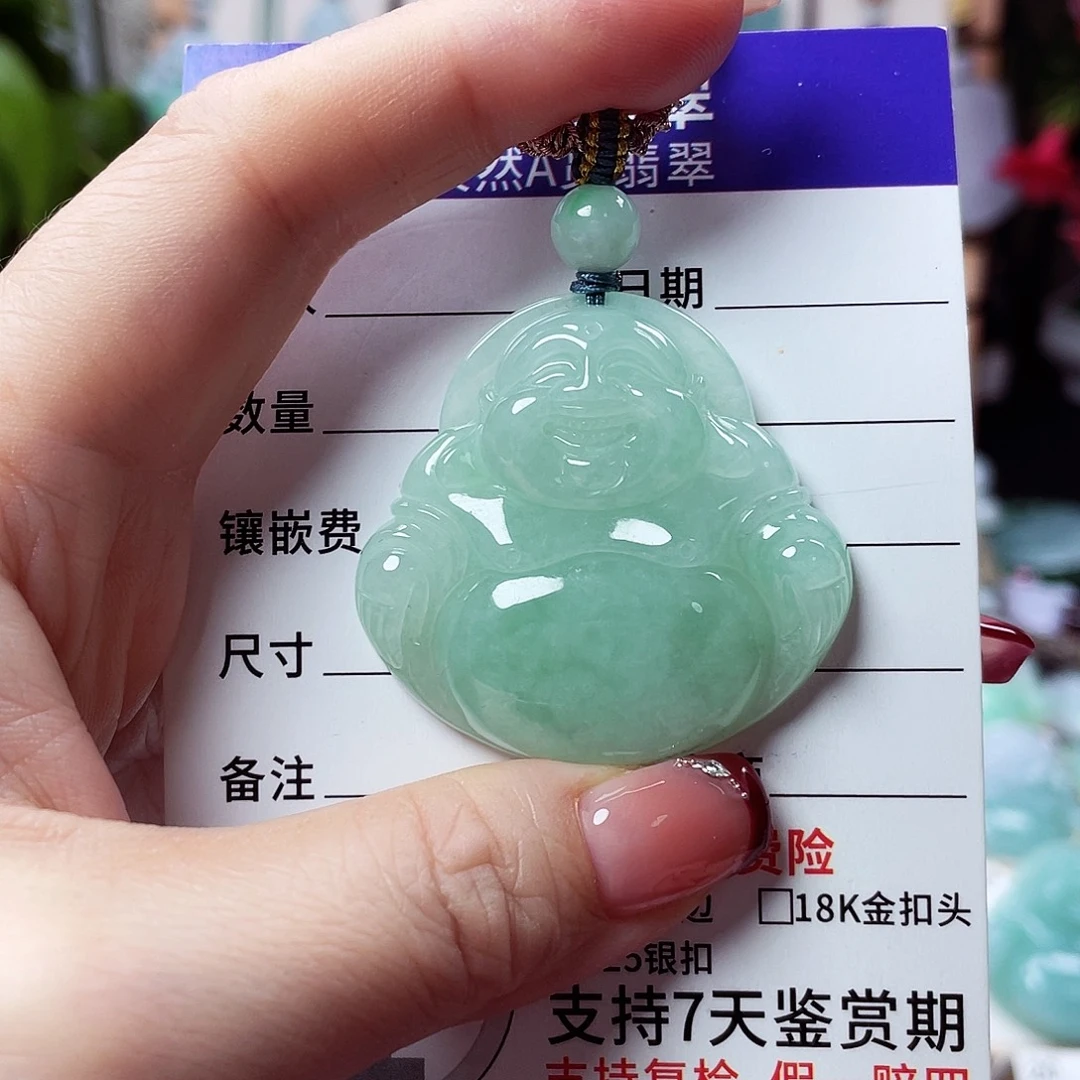 翡翠未镶嵌颈饰佛公22