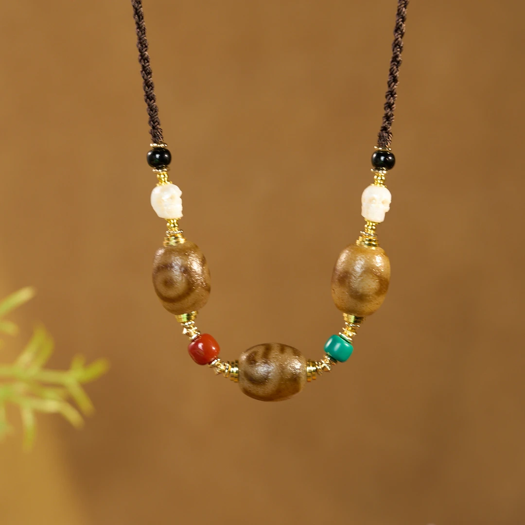 牙黄多宝天珠项链U1KNQ多样性发其一