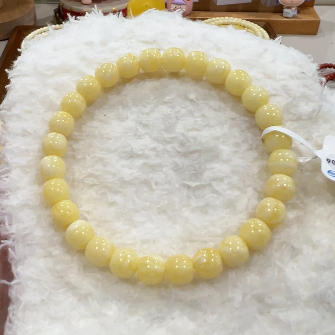 未镶嵌蜜蜡手链7m奶豆子手串
