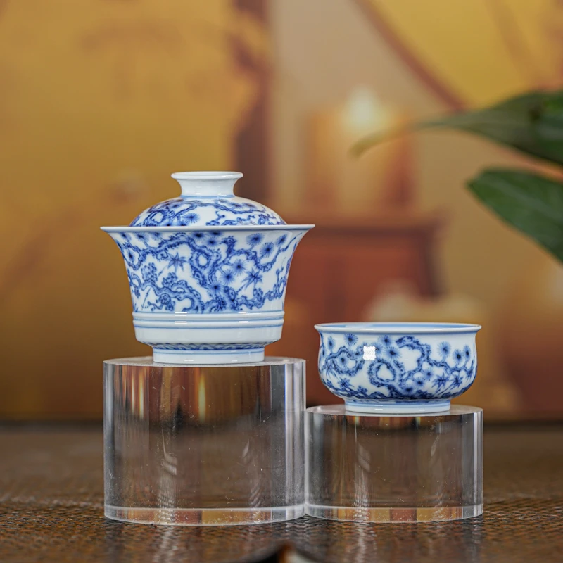 【瓷见如故】望月怀古松竹梅盖杯 wyhg496