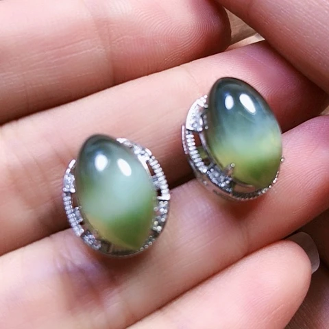 和田玉戒指银S925镶嵌