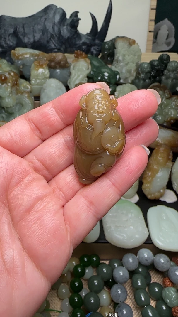 和田玉财神吊坠挂件