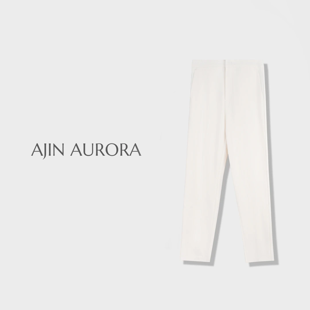 【花间舞】西装裤直筒休闲裤女2025新款高腰修身显瘦百搭九分裤A5