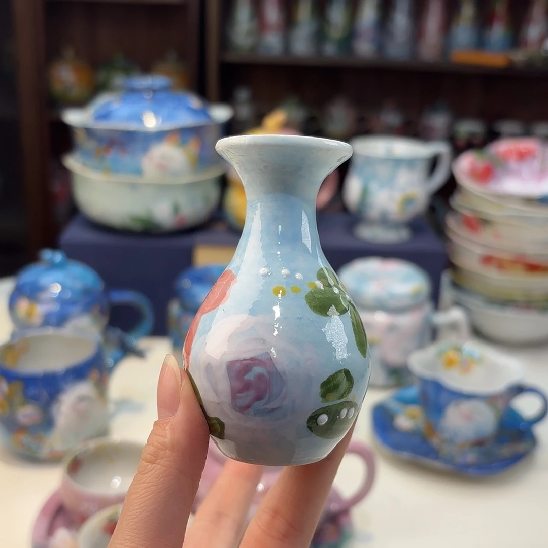 瓷片景德镇手绘高温釉下彩陶瓷茶具