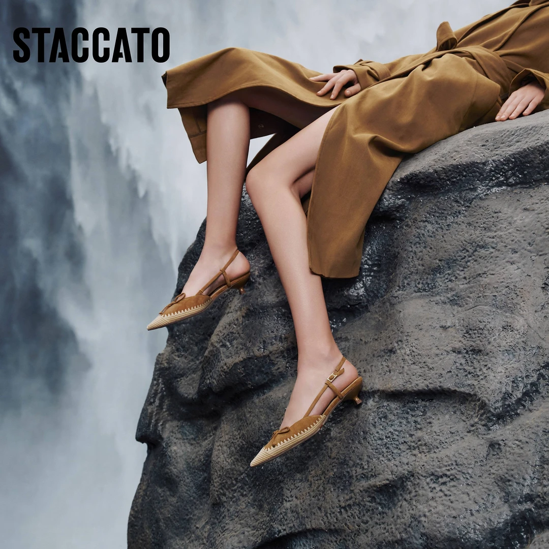 思加图2025新款流光风庄园千金包头凉鞋细跟鞋后空女凉鞋9ER82AH5