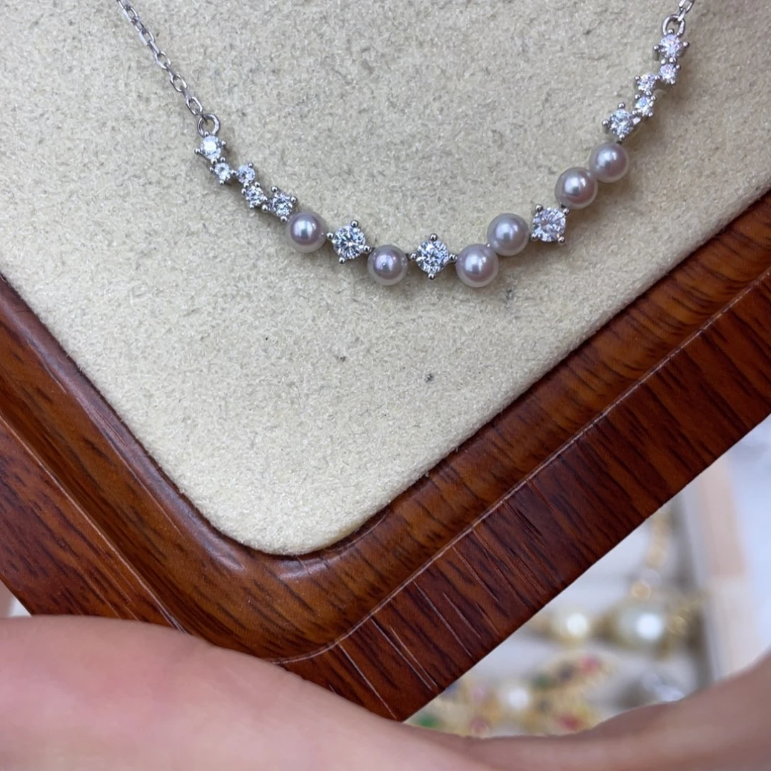 海水珍珠银S925镶嵌套链
