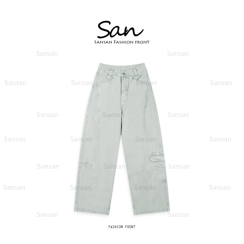 【SANSAN】高腰百搭直筒休闲时尚显瘦牛仔裤DY-4652