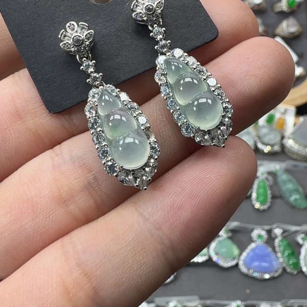 翡翠银S925镶嵌戒指天然缅甸翡翠A货