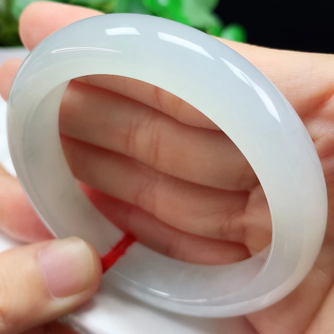 未镶嵌手镯翡翠52.5圈口冰种白月光368