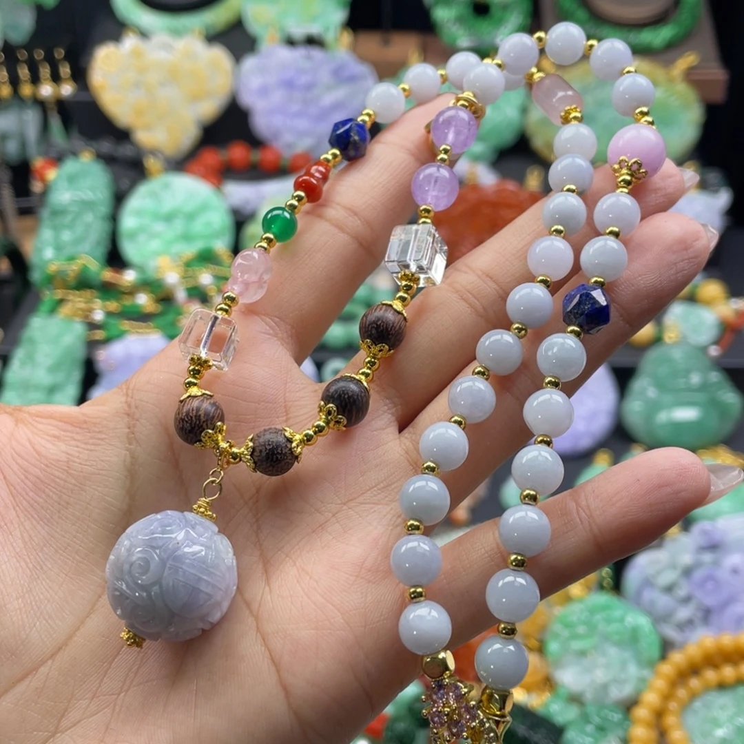 翡翠未镶嵌颈饰代编织