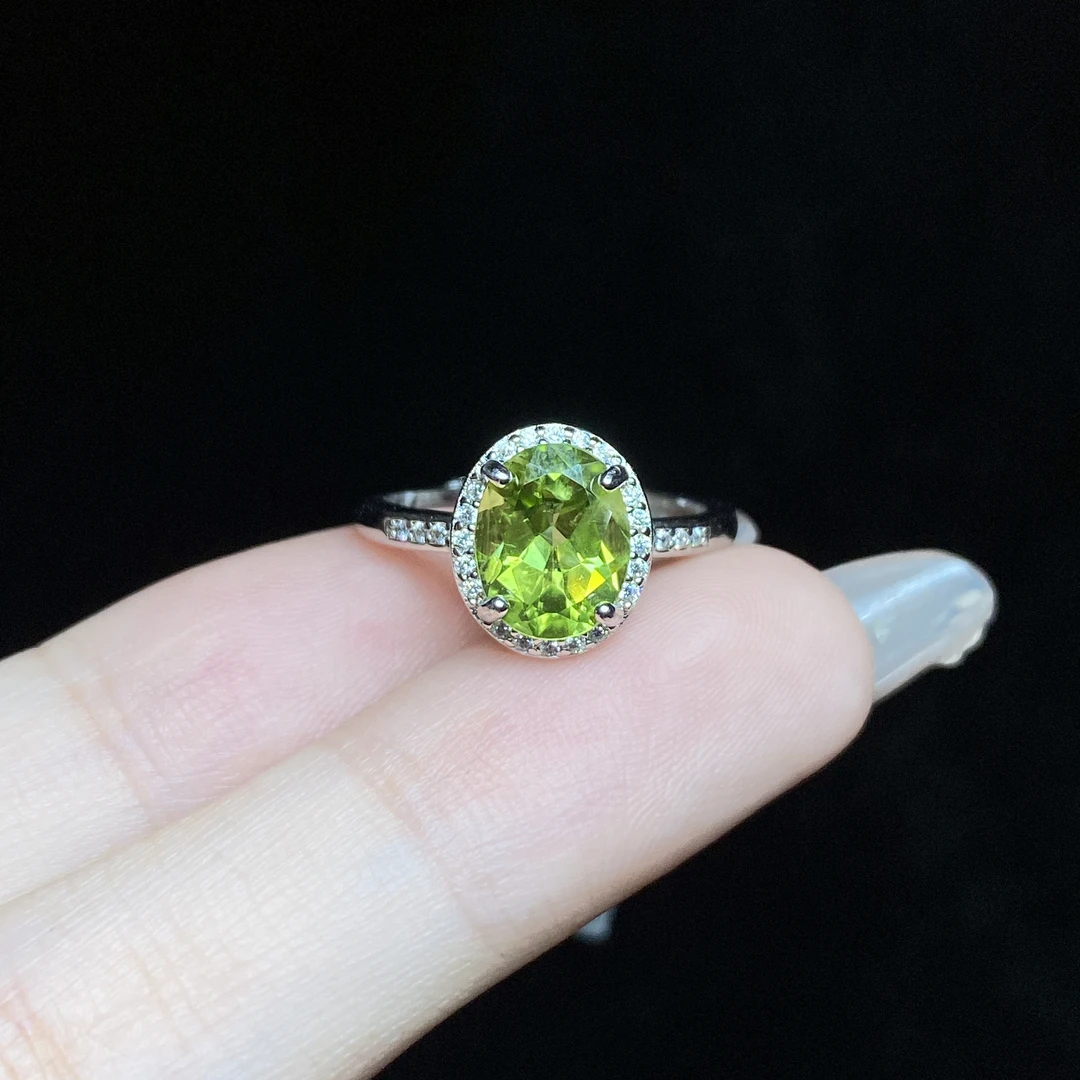 【小北好物】S925银橄榄石戒指约7*9mm【多样性发一件】 QH89X150