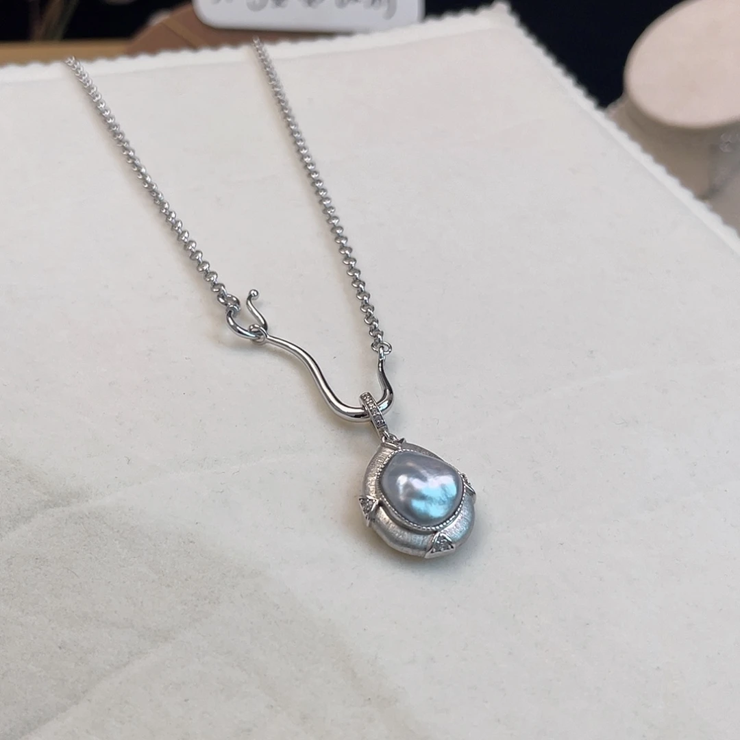 海水珍珠吊坠(不含链)银S925镶嵌