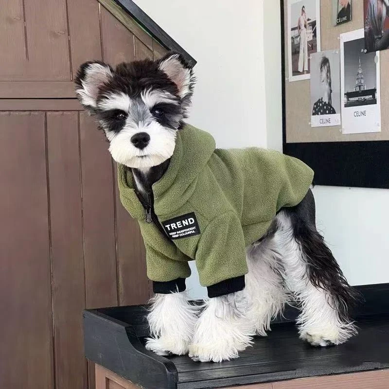 加厚加绒冬季小型犬狗狗衣服雪纳瑞泰迪博美保暖衣服宠物潮牌卫衣