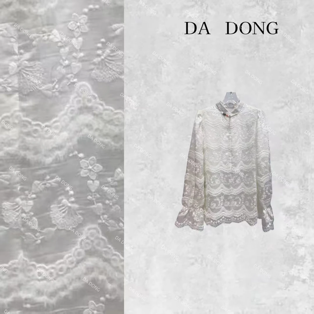 白雪--新中式气质轻奢打底时尚宽松休闲百搭提花高定显瘦衬衫