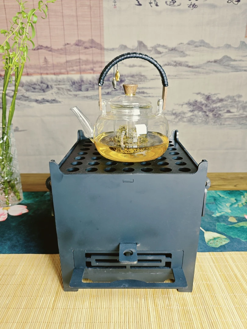 煮茶围炉户外炭火炉烧烤炉煮茶器具方鼎炉A款家用围炉煮茶免组装