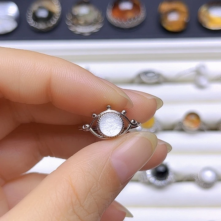 银S925镶嵌戒指水晶天然