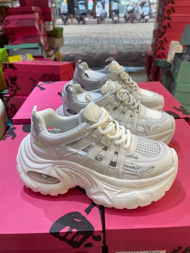 网面透气时尚百搭厚底增高老爹鞋