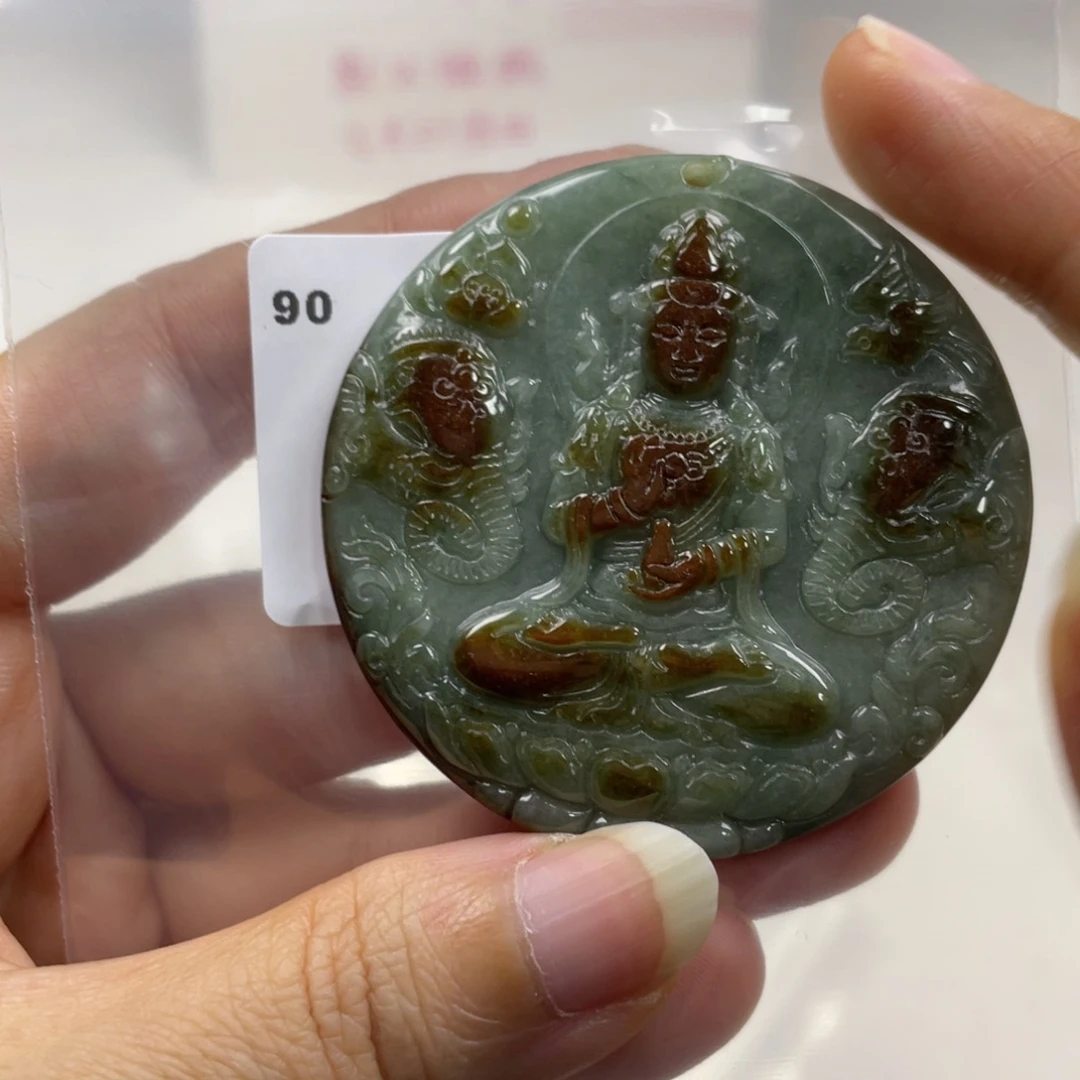 翡翠未镶嵌颈饰牌子