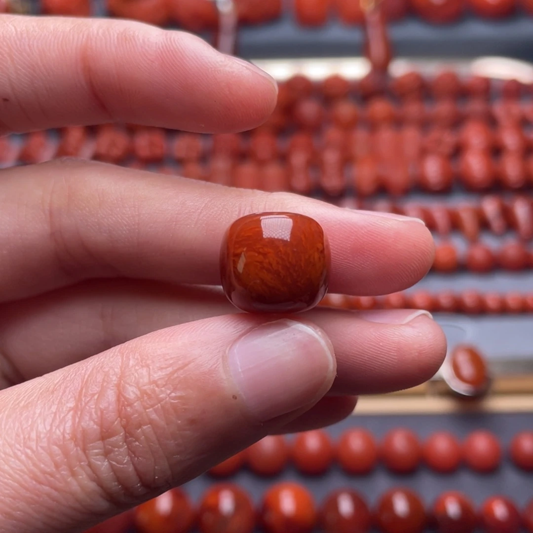 南红玛瑙未镶嵌其他W13➕瓦西柿子红火焰纹满肉老型