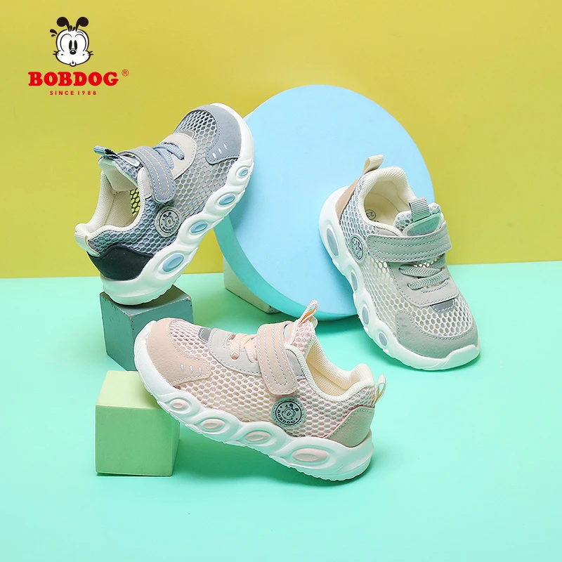 巴布豆夏季16-30单网学步鞋时尚休闲百搭幼儿园透女童机能学步鞋