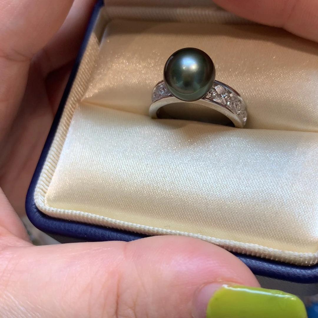 海水珍珠戒指银S925镶嵌