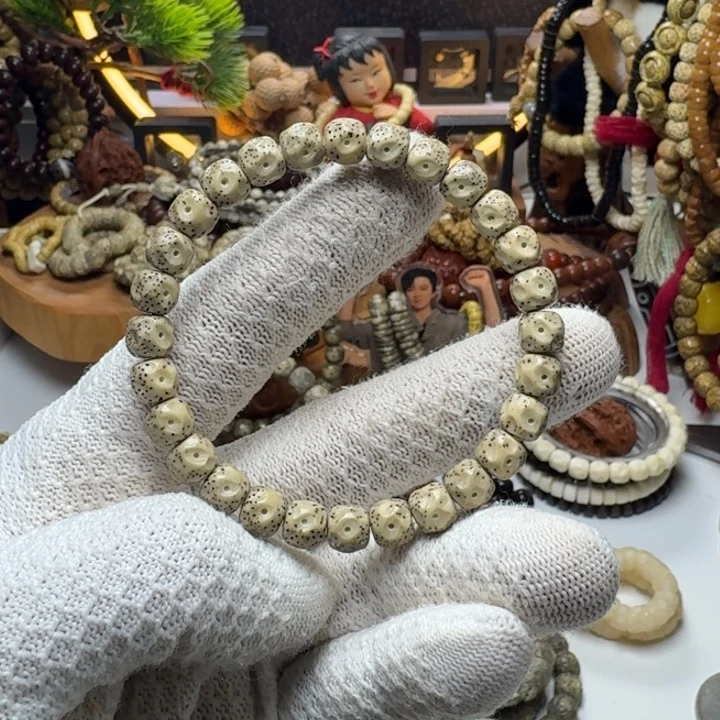 星月菩提手串3号车尺寸8.7石玉无相单圈