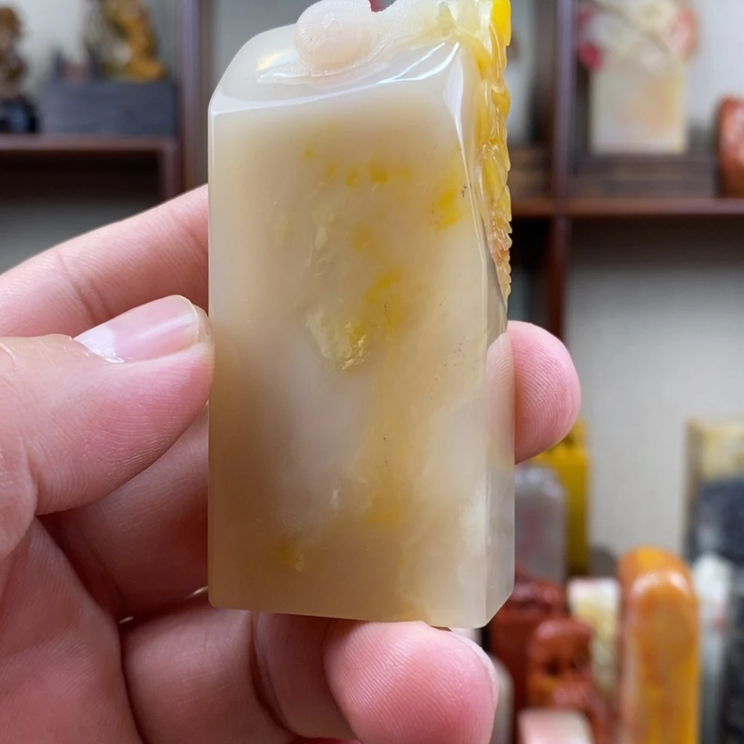 巴林石印石巴林石手工雕钮章扁章