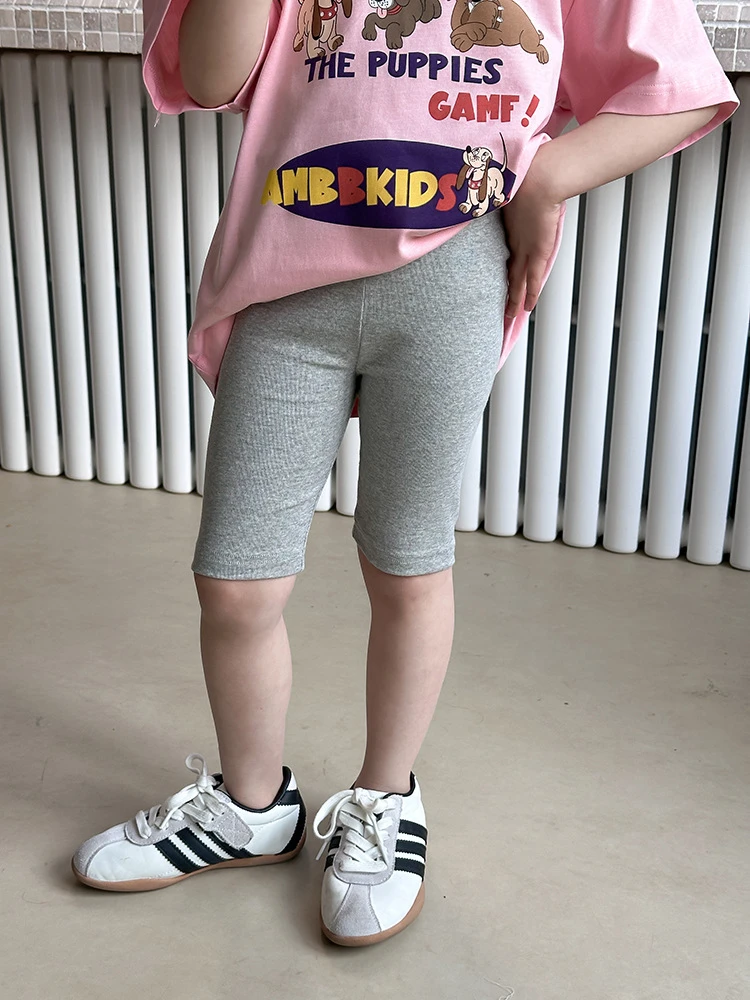 【依妈童品】儿童瑜伽裤裤子洋气百搭高弹力骑行五分裤 25B012