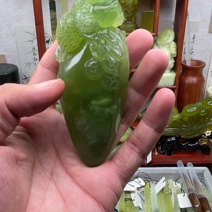未镶嵌蛇纹石玉四大名玉手把