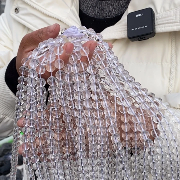 水晶串珠未镶嵌白水晶串珠10+（约38颗）A+B微棉