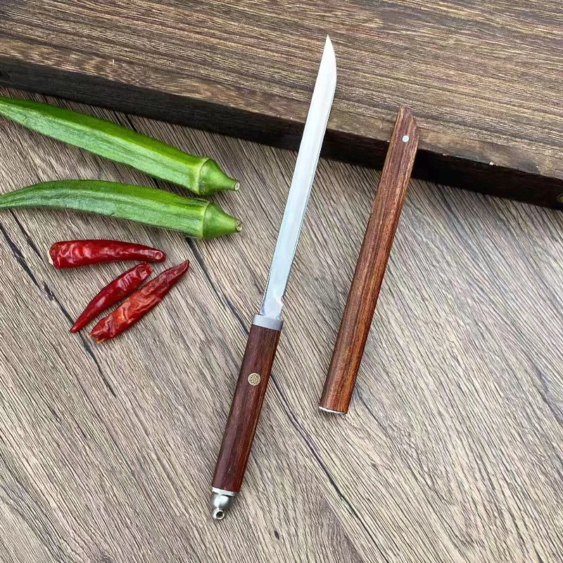 精美不锈钢户外水果小刀锋利便携一体刚高硬度手把肉茶刀-清风刃