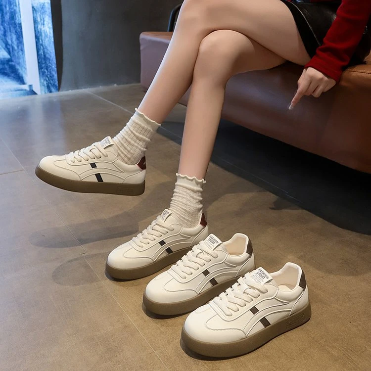 厚底小白鞋女2025年秋季新款百搭休闲复古德训鞋学生运动板鞋
