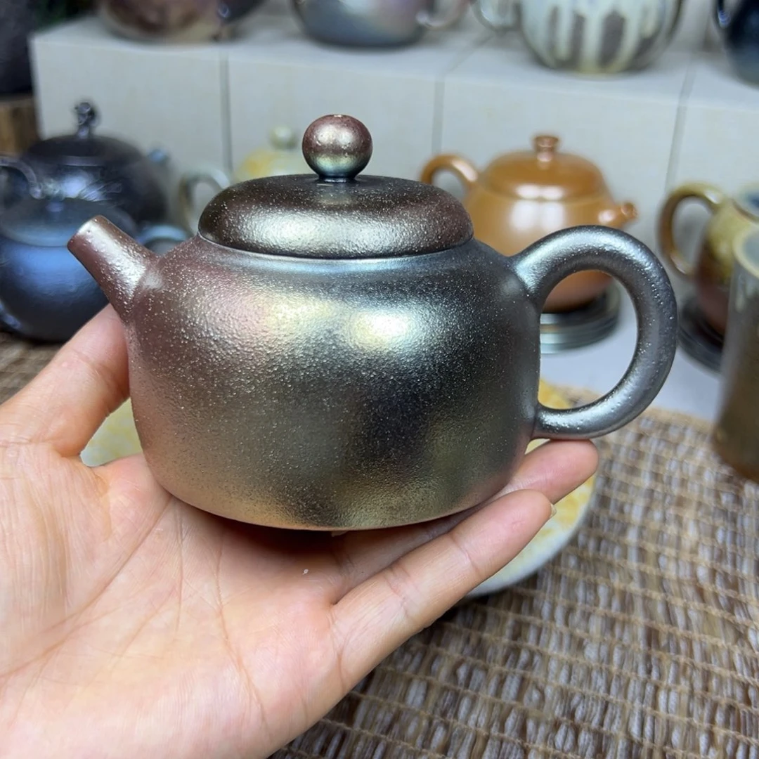 云南建水紫陶古法柴烧壶