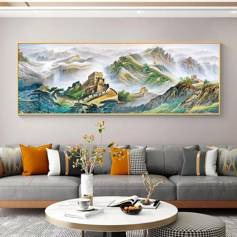 P386【万里长城】客厅沙发背景墙装饰画办公室大气茶室现代挂画