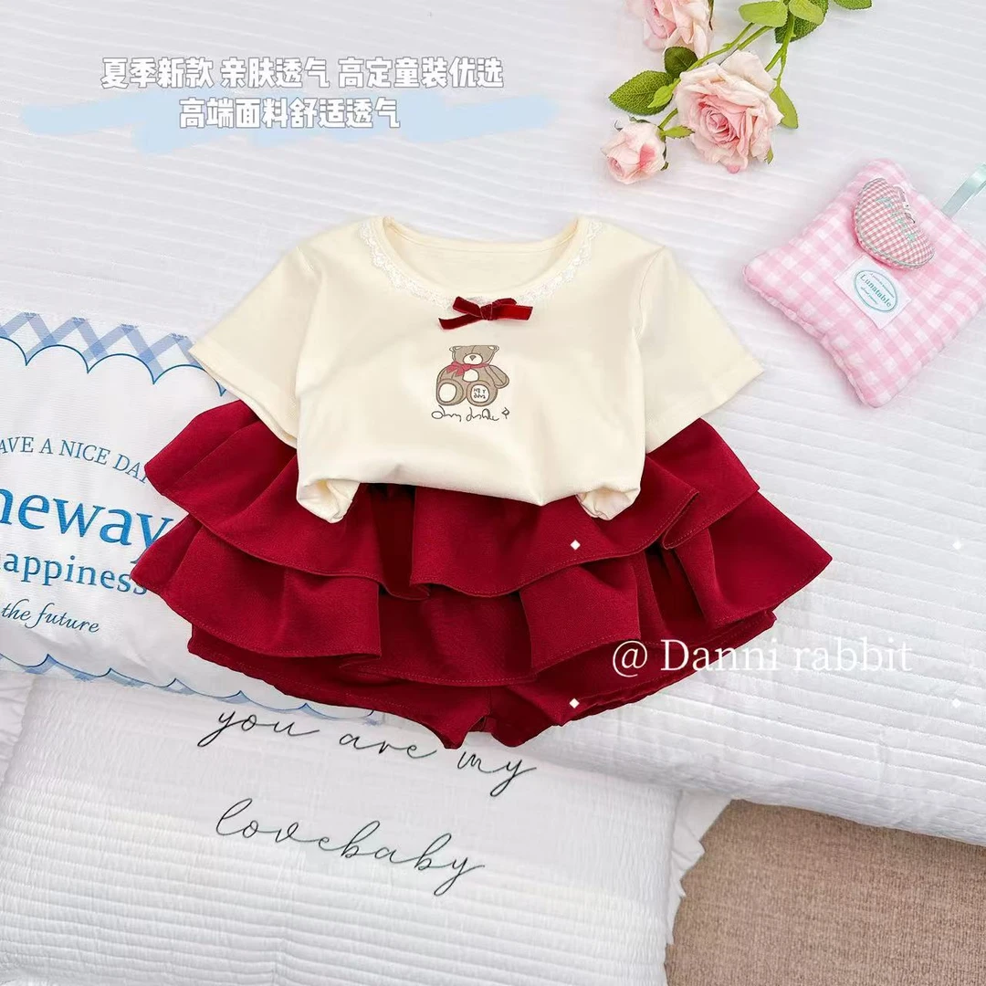 【Dannirabbit】*时尚洋气小熊蝴蝶结裙+女童套装*X-7584