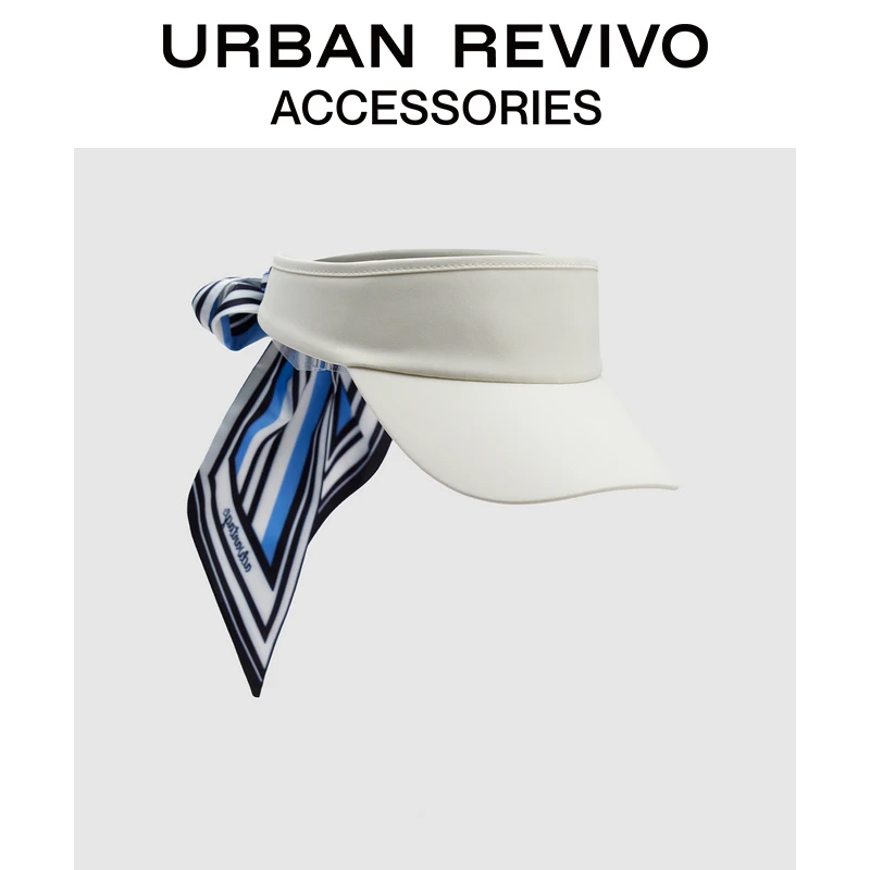 URBAN REVIVO2025春季新款女运动少女风丝带空顶帽UAYA50134