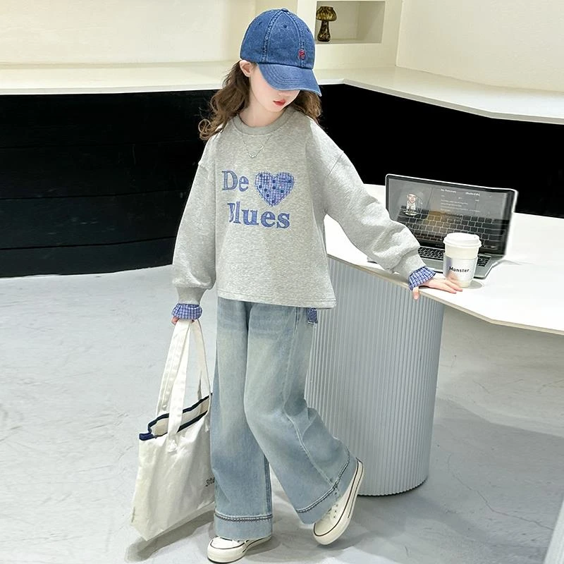 女童秋装2025新款洋气上衣套装中大童时髦装儿童春秋款超好看童装