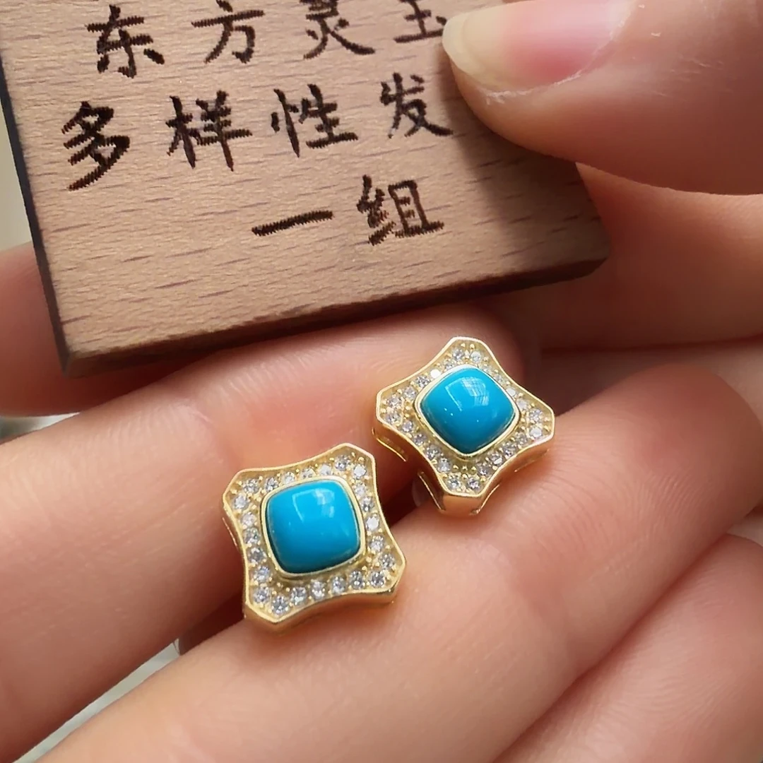 绿松石银S925镶嵌颈饰