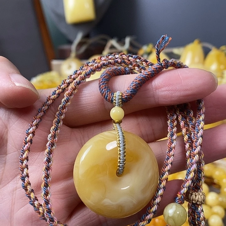 琥珀未镶嵌裸石平安扣