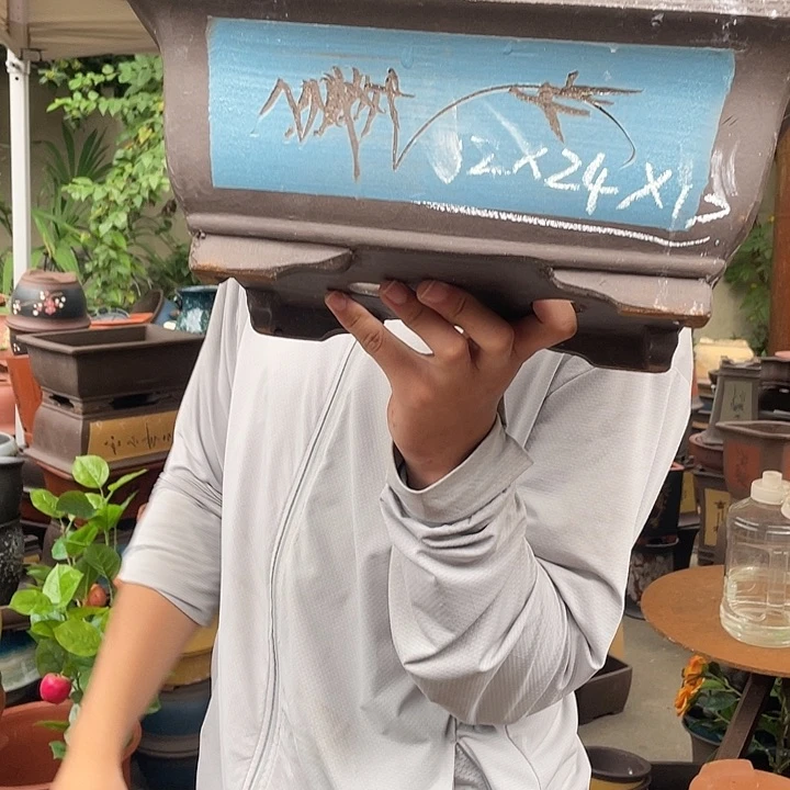 宜兴紫砂花盆32蓝马槽