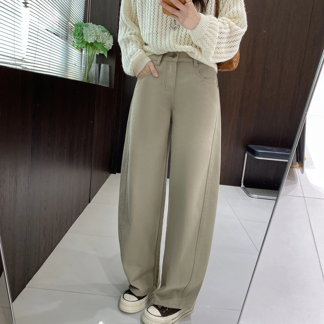 IMFLY金小金自制女装 牛仔裤DYK2830初秋弯刀宽松女士牛仔裤子