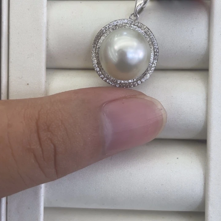 海水珍珠银S925镶嵌颈饰