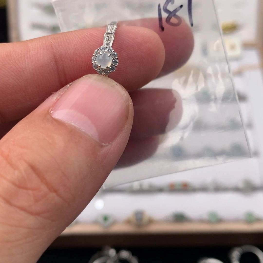 翡翠银S925镶嵌戒指187