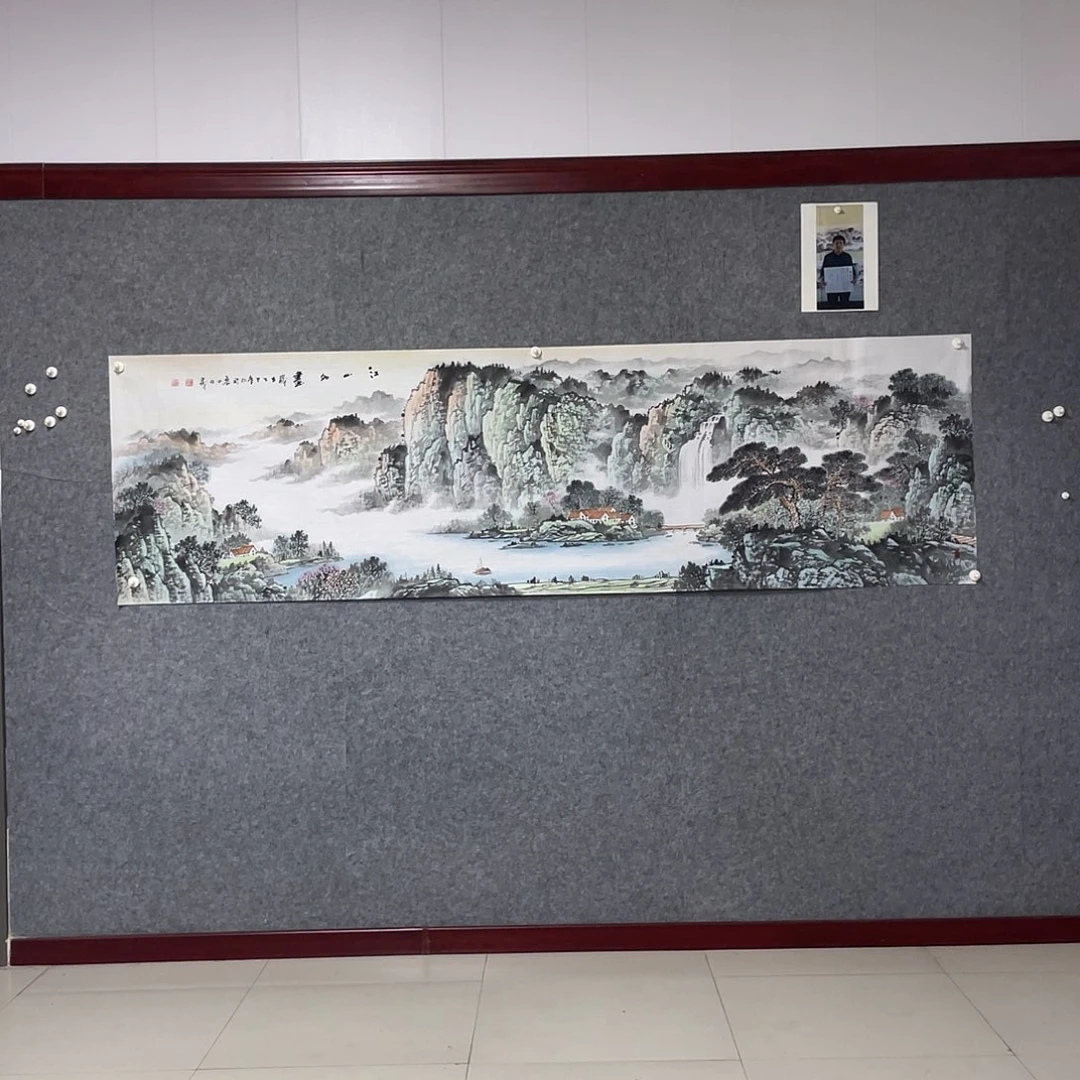 国画八尺对开238.69画芯 捡漏 孙兆义老师