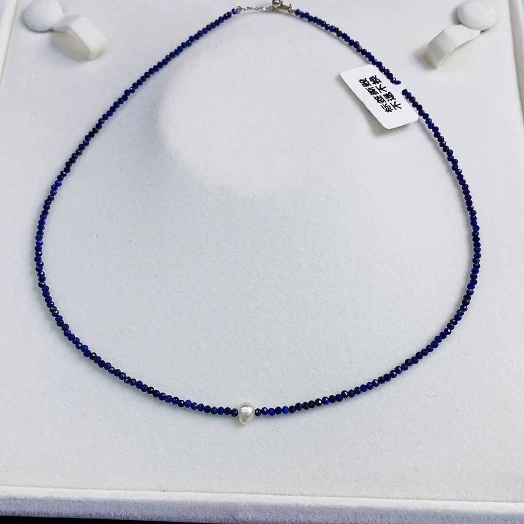 银S925镶嵌青金石颈饰