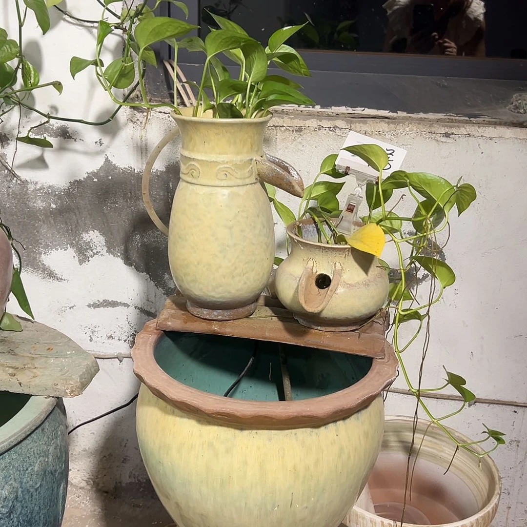 紫砂花盆整套流水带缸带泵带板