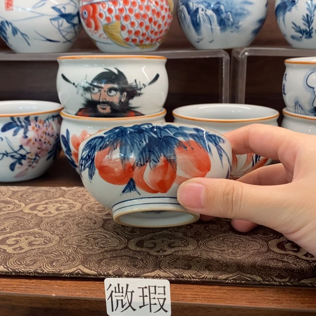 釉下彩老陶泥手工绘制